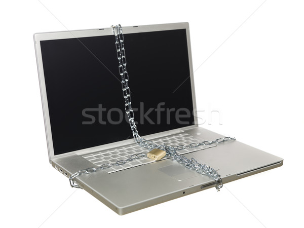 筆記本電腦 孤立 白 因特網 技術 商業照片 © gemenacom