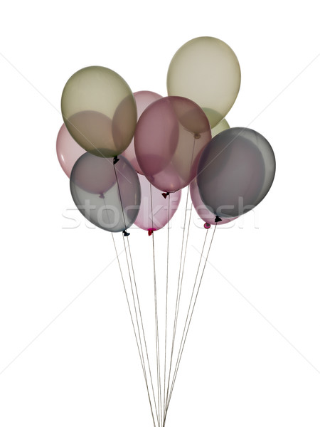 Stockfoto: Ballonnen · speelgoed · witte · stropdas · anker · witte · achtergrond