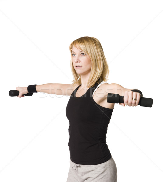 Kobieta uśmiech pracy sportu mięśni Zdjęcia stock © gemenacom
