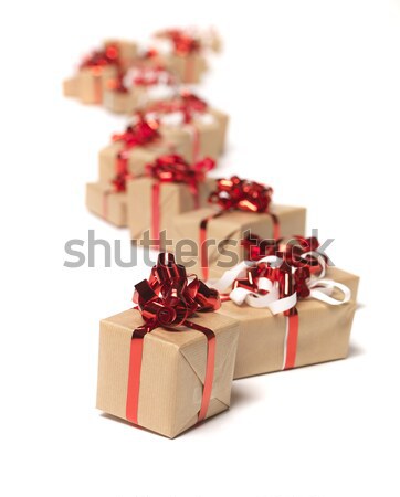 Christmas gifts in a row Stock photo © gemenacom