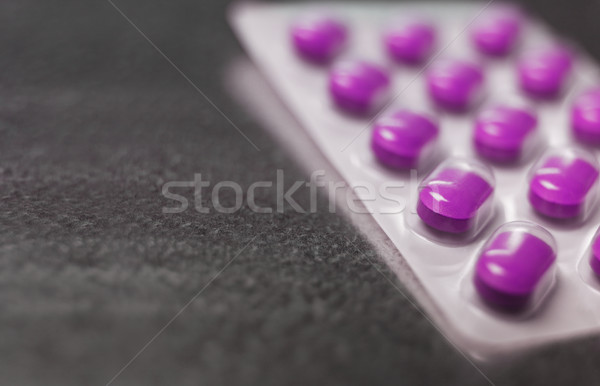 Blister pack of Pink medicine pills Close up Stock photo © gemenacom
