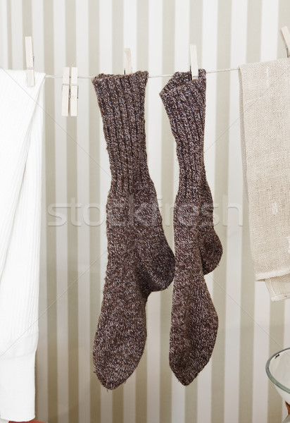 Chaussettes vêtements laine chaleur sécher laine Photo stock © gemenacom