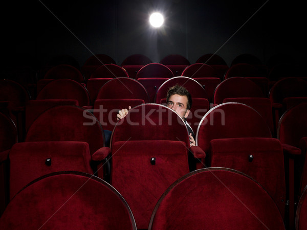 Félő fiatalember egyedül film színház film Stock fotó © gemenacom