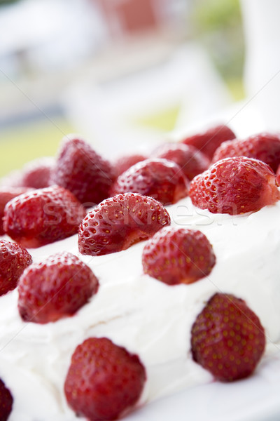 Stock photo: Strawberry cake