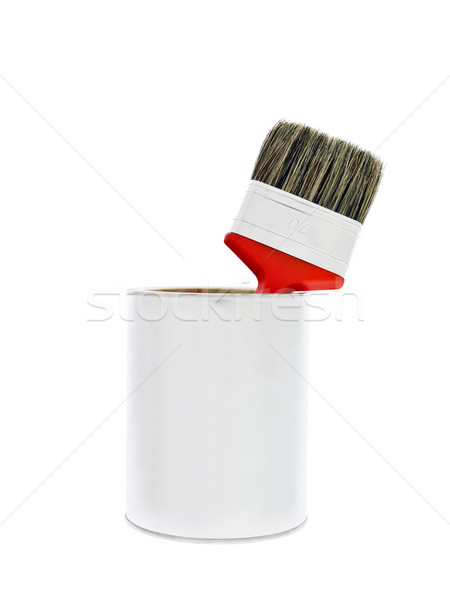 Paint can with red brush Stock photo © gemenacom