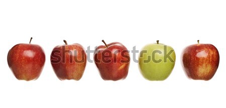 Foto stock: Grupo · manzanas · aislado · blanco · alimentos · multitud