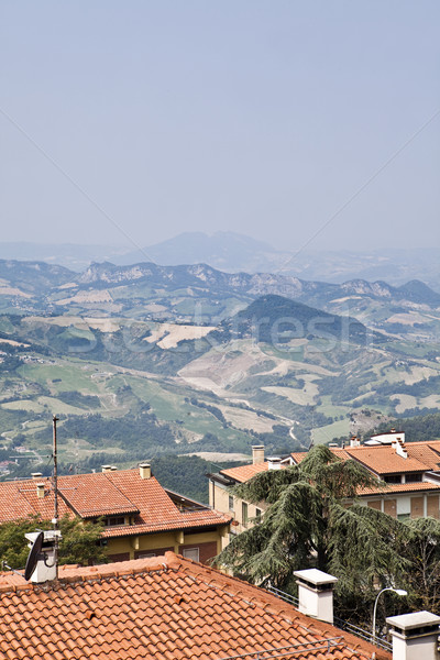 Tuscan peisaj vedere casă câmp fermă Imagine de stoc © gemenacom