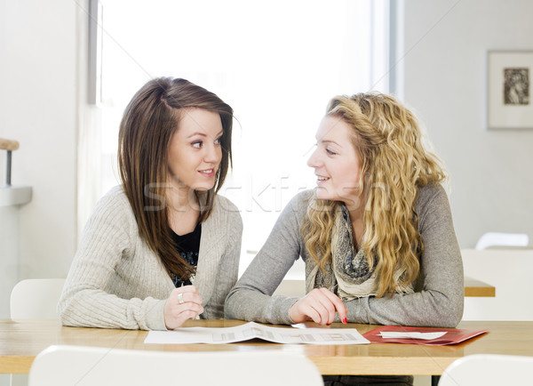 two girls studying Stock photo © gemenacom