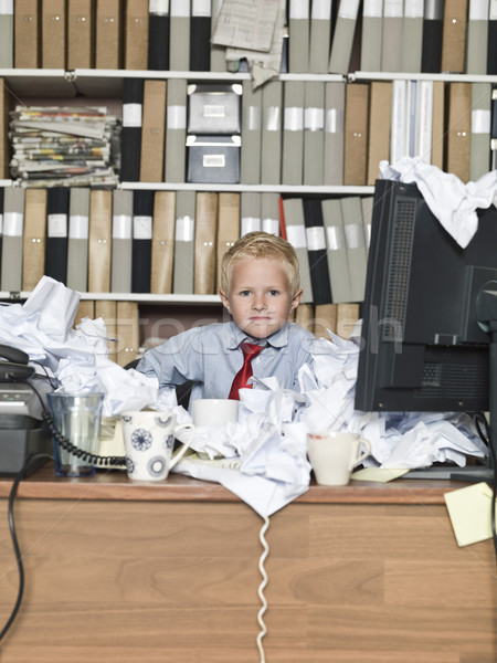 Jungen Geschäftsmann Geschäftsmann unordentlich Büro Business Stock foto © gemenacom