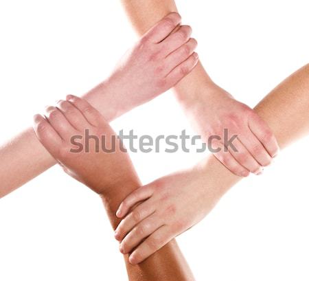 Menselijke handen ander geïsoleerd witte Stockfoto © gemenacom