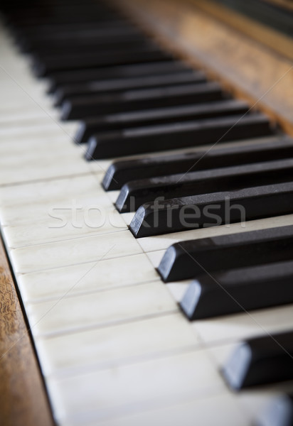 Klawisze fortepianu krótki muzyki streszczenie fortepian czarny Zdjęcia stock © gemenacom