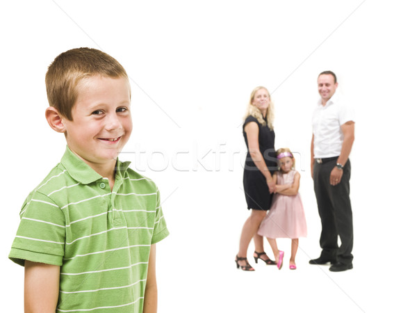 Young boy in front of his family Stock photo © gemenacom