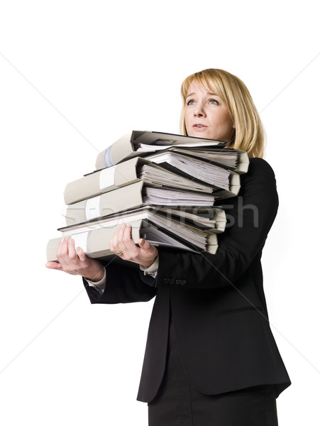 Woman overloaded with work Stock photo © gemenacom