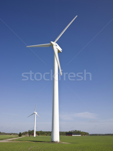 Wind power station towards blue sky Stock photo © gemenacom