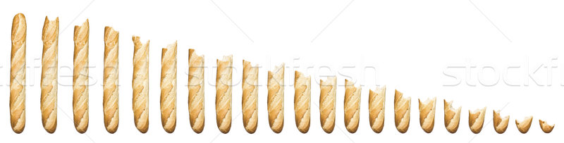 Idő francia kenyér izolált fehér Stock fotó © gemenacom
