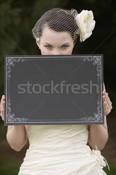 bride and blank board Stock photo © gemphoto