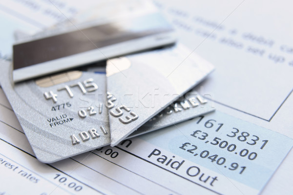 Corte hasta tarjeta de crédito tarjeta números crédito Foto stock © gemphoto