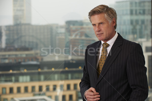 Hombre de negocios retrato altos ejecutivo ventana mirando Foto stock © gemphoto