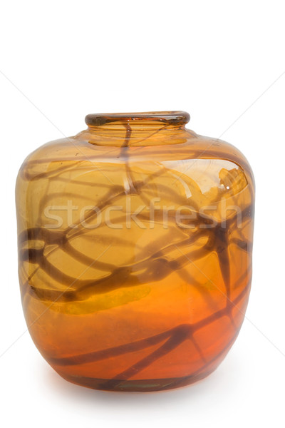 Foto stock: Naranja · vidrio · jarrón · aislado · blanco · agua