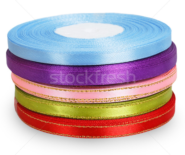 Bright spools satin ribbons Stock photo © GeniusKp