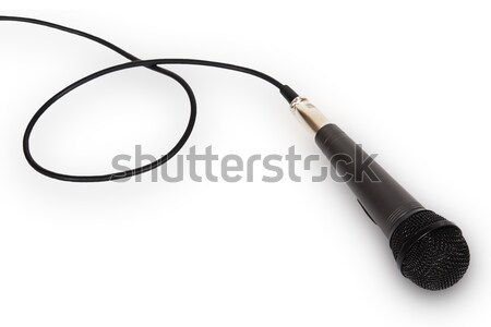Mikrofon przewód odizolowany biały Język koncertu Zdjęcia stock © GeniusKp