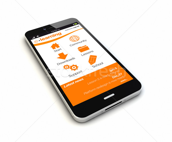 smartphone e-learning render Stock photo © georgejmclittle