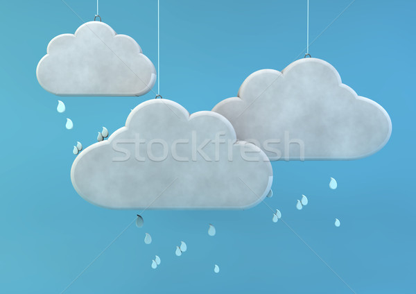 Lluvioso día lluvia nubes azul gotas Foto stock © georgejmclittle