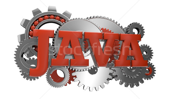 Java geven versnellingen tekst business internet Stockfoto © georgejmclittle