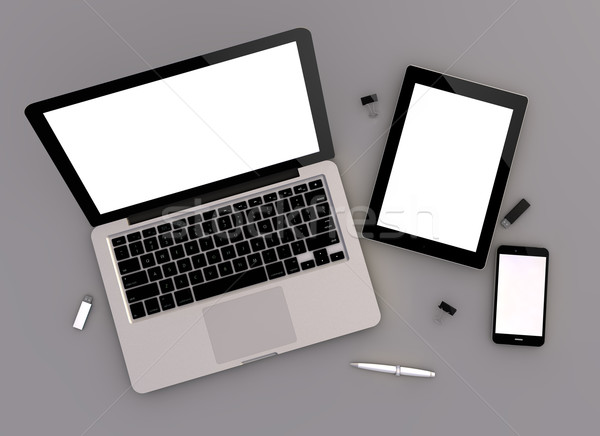 responsive mock-up zenith view Stock photo © georgejmclittle