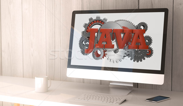 Java digitalen erzeugt Arbeitsplatz Stock foto © georgejmclittle