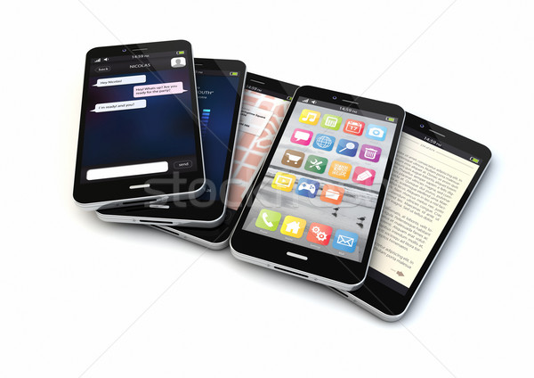 five smartphones Stock photo © georgejmclittle