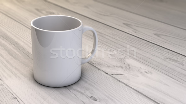 Kávésbögre render copy space fa asztal asztal Stock fotó © georgejmclittle