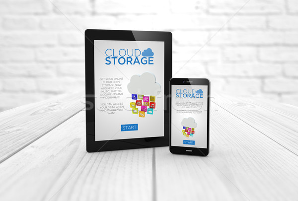 cloud storage tablet and smart phone Stock photo © georgejmclittle