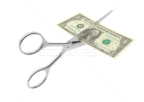 Dolar cięcia nożyczki cięcie banku pieniężnych Zdjęcia stock © georgejmclittle
