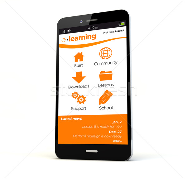 e-learning phone Stock photo © georgejmclittle