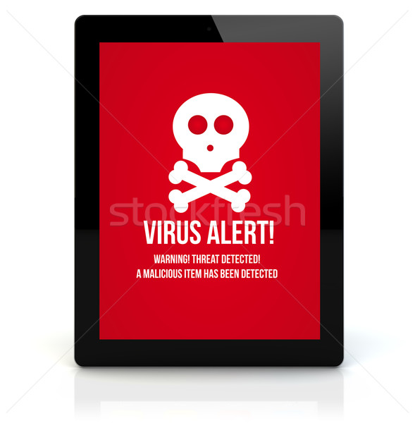 Táblagép vírus online biztonság render képernyő Stock fotó © georgejmclittle