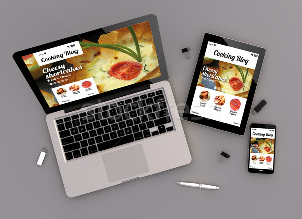 responsive design cooking blog zenith view Stock photo © georgejmclittle