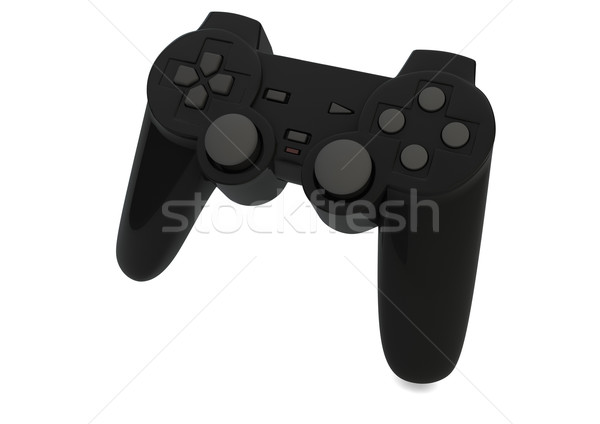 Gamepad face negru izolat butoane Imagine de stoc © georgejmclittle