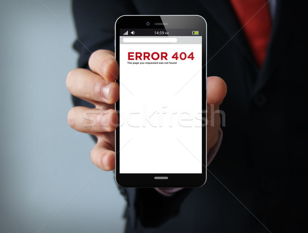 Stock photo: error 404 businessman smartphone
