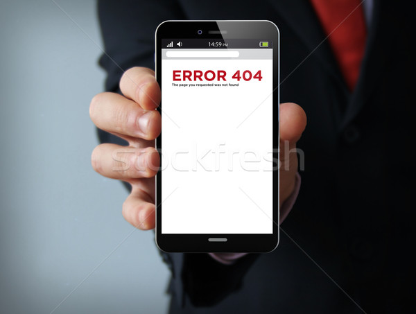 ストックフォト: エラー · 404 · ビジネスマン · スマートフォン · 手