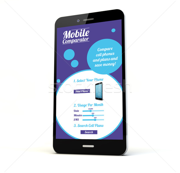 Mobiles téléphone ligne plans écran [[stock_photo]] © georgejmclittle