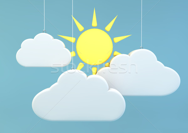 三維渲染 太陽 雲 天空 商業照片 © georgejmclittle