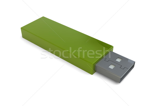 Groene usb geven kabel digitale gegevens Stockfoto © georgejmclittle