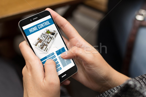 Stock photo: street girl home automation