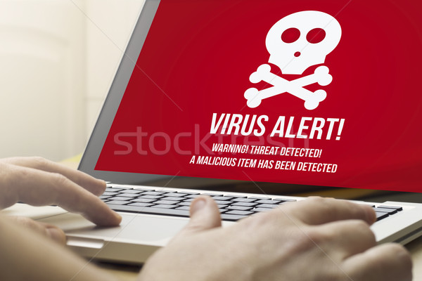 Stockfoto: Home · virus · alarm · veiligheid · man