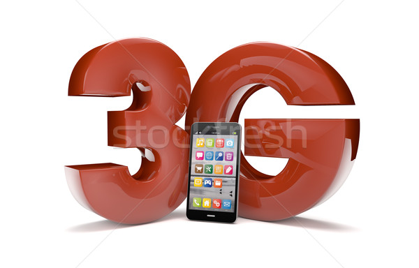 3g smartphone oddać tekst technologii radio Zdjęcia stock © georgejmclittle