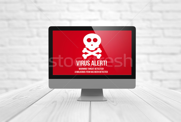 Virus informático ordenador digital generado virus alerta Foto stock © georgejmclittle