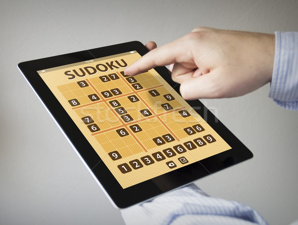 sudoku game application on a tablet Stock photo © georgejmclittle