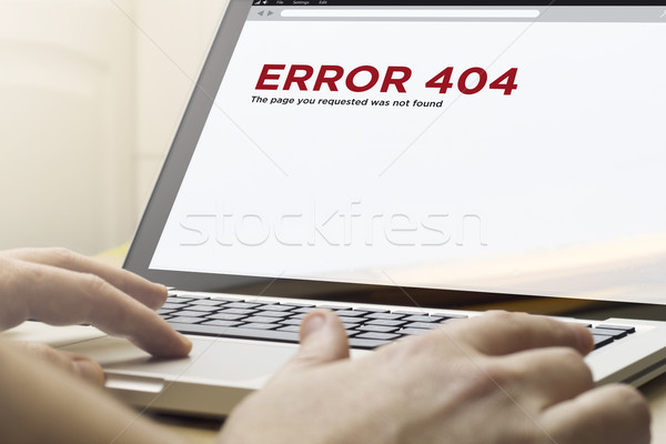 Ev hata 404 bilgisayar adam Stok fotoğraf © georgejmclittle