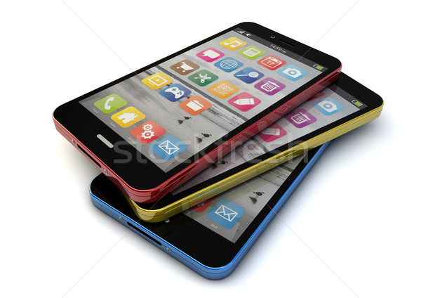 colorfull smartphones Stock photo © georgejmclittle